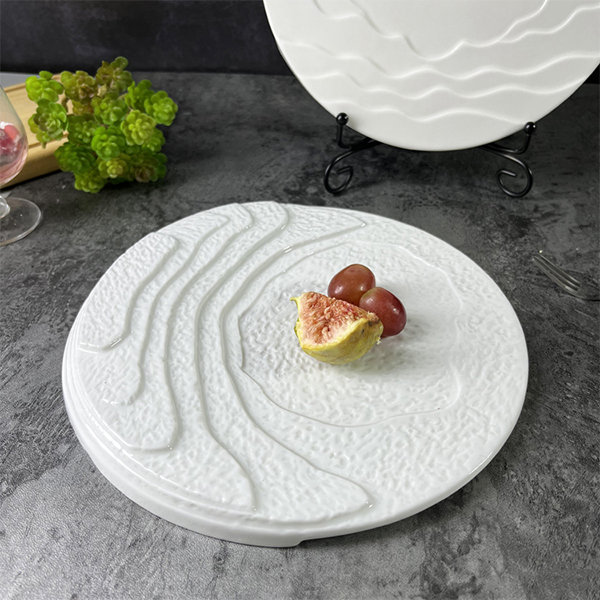 Modern Ceramic Plate - With Saucer Compartment - Beige - Green - 4 Colors -  ApolloBox