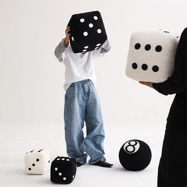 Dice Shaped Throw Pillow - Black - White - Ideal For Gaming Enthusiasts -  ApolloBox