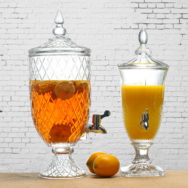Juice Jar With Faucet - Glass - 4 Patterns - Summer Collection - ApolloBox