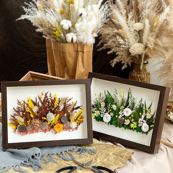 Dried Flower Specimen Decorative Frame - Wood - Intricate Design - Nature  from Apollo Box