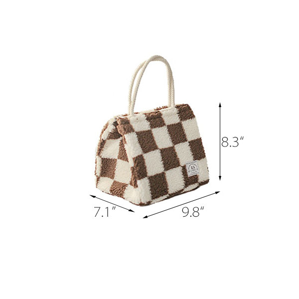 Checkerboard Pattern Lunch Bag - Black - Brown - Stylish Way to Carry Your  Meals. - ApolloBox