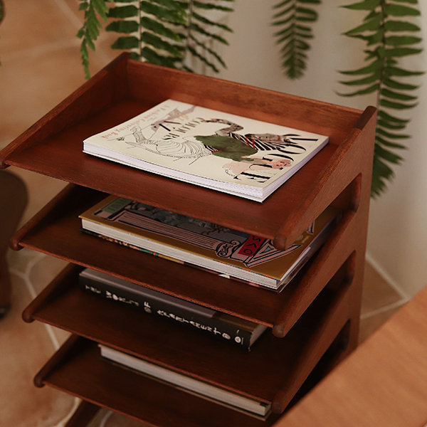 Solid Wood Retro Storage Cabinet Newspaper Books Magazine Box