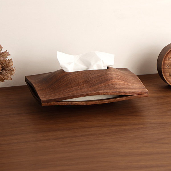 House Style TIssue Box - Black Walnut Wood - Cherry Wood - ApolloBox