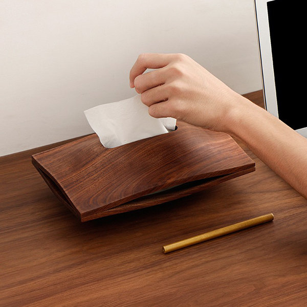 House Style TIssue Box - Black Walnut Wood - Cherry Wood - ApolloBox