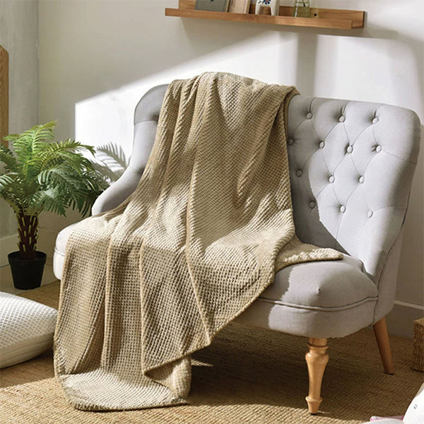 Faux Fur Blanket - Plush - White - Light Brown - 4 Colors - 2