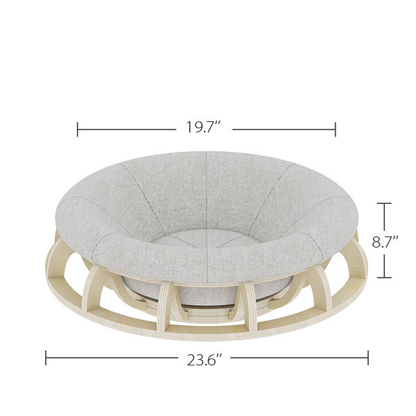 Fun Spinning Top Shaped Cat Bed Wood Cloth Provides Optimal