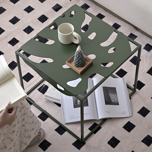 Hollow-Out Desktop Coffee Table - Iron - Merges Durability With Elegance