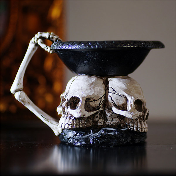 Skull Candle Holder - Halloween Ornament - Resin from Apollo Box