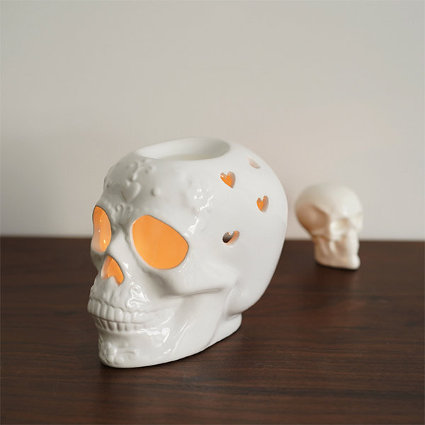 Cute Halloween Skull Candlestick - Ceramic - Lovely and funny
