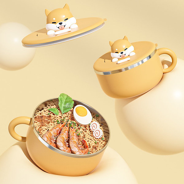 Cute Dinosaur Ramen Bowl Instant Ramen Noodles Food Container