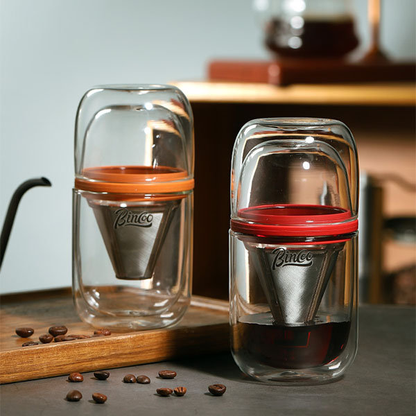 Glass Coffee Sharing Pot - Glass - Brown - Green - Two Colors from Apollo  Box