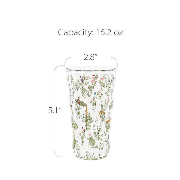New Creative Double Wall Glass Mug Cup with Dry Flower Funny Transparent  Aesthetic Coffee Juice Milk Water Cup Personalized Gift