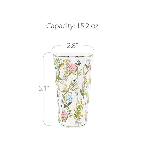 New Creative Double Wall Glass Mug Cup with Dry Flower Funny Transparent  Aesthetic Coffee Juice Milk Water Cup Personalized Gift