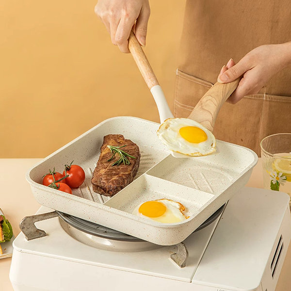 Multi-Function Milk Pot - Frying Pan - Yellow - With Removable Handle -  ApolloBox