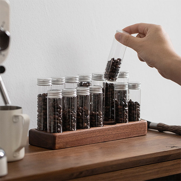 Coffee Beans Storage Tubes - Black Walnut Wood - Glass - Enjoy the Aroma  from Apollo Box