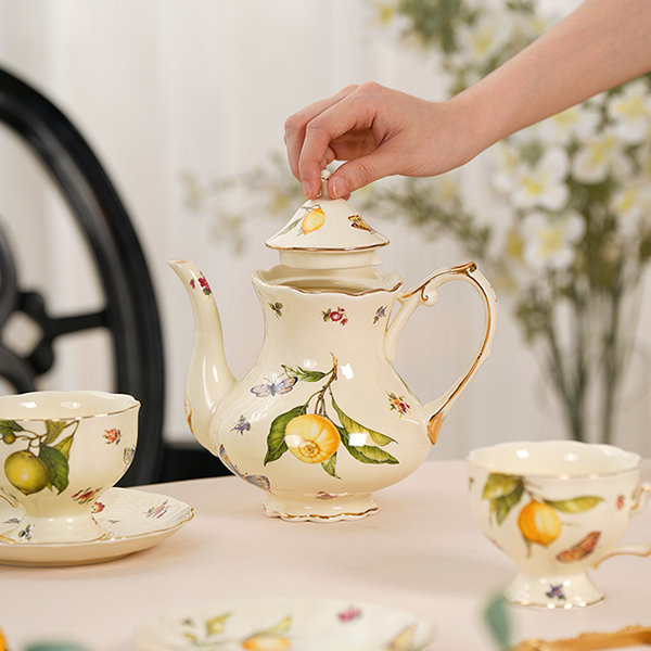 Countryside Style Flower Pattern Tea Set - Ceramic - Elevate Your Tea Experience
