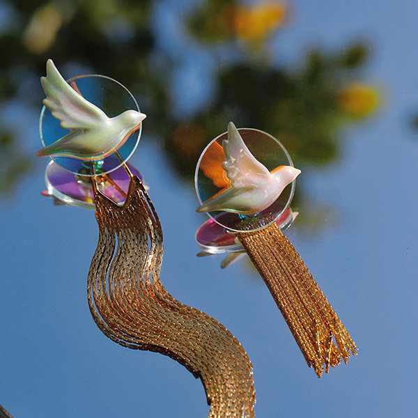 Little Bird Tassel Earrings - Ceramic - Acrylic - A Blend Of Artistry And Whimsy