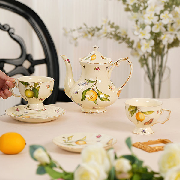 Countryside Style Flower Pattern Tea Set - Ceramic - Elevate Your Tea Experience