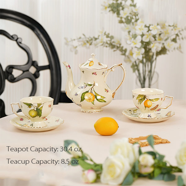 Vintage Embossed Flower Tea Set - Glass - 2 Styles Available from Apollo Box