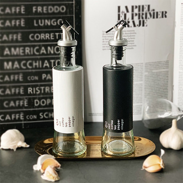 Minimalist Kitchen Seasoning Bottle - White - Black - Silver - Leak-proof  Glass Bottle - ApolloBox
