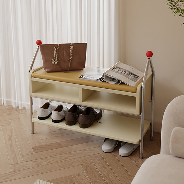 Multifunctional Shoe Bench - Beech Wood - Rounded Edge - ApolloBox