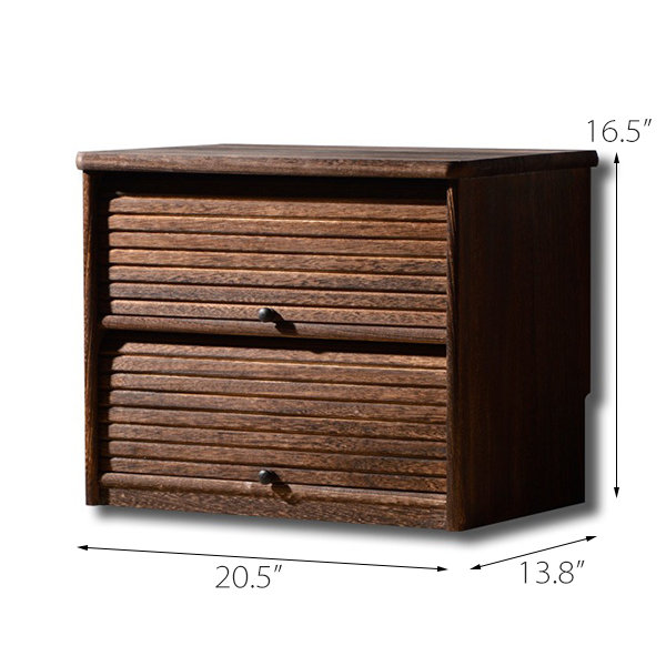 Solid Wood Shoe Storage Bench - Paulownia Wood - Double Tier Design
