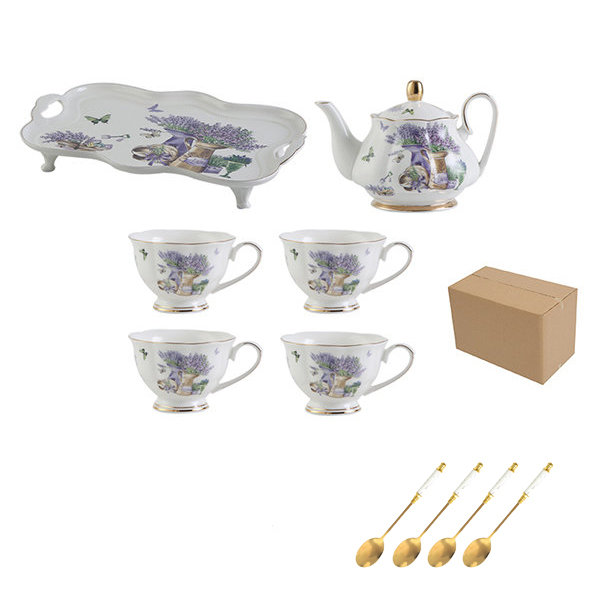 Coffret théière égoïste Lavender field en porcelaine fine 350 ml - Jardiland