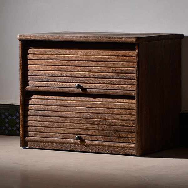 Solid Wood Shoe Storage Bench - Paulownia Wood - Double Tier Design
