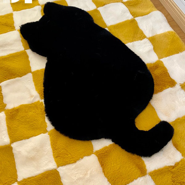 Funny calico cat rug for bedside