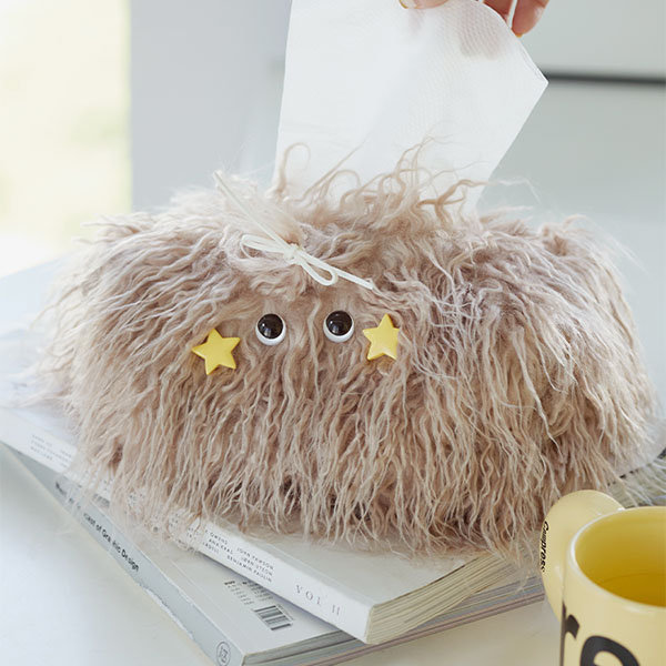 Cute Plush Tissue Box - Brown - Green - White - Yellow - Warmth And Personality