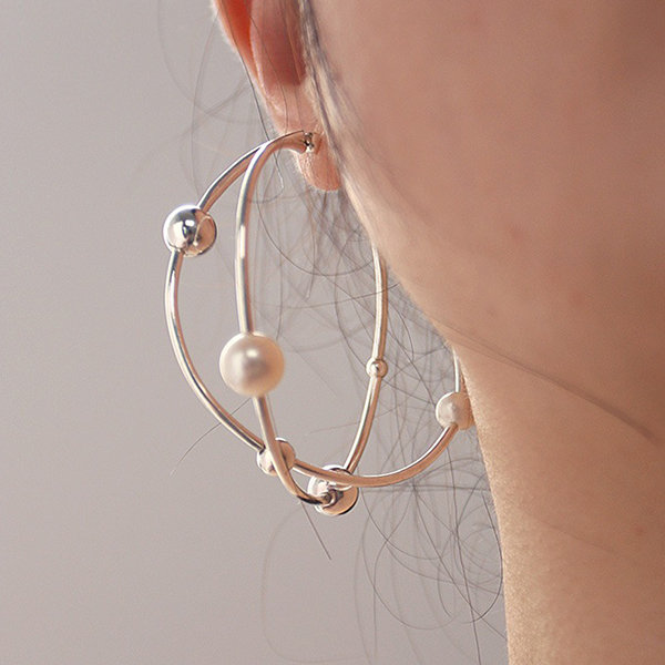 Large Hoop Double Layer Earrings - 925 Silver - Adorn Yourself