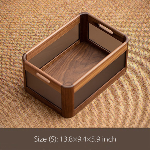 Desktop Organizer Box - Black Walnut Wood - ApolloBox