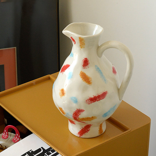 Hand-Painted Vase - Handle-adorned - Lovely Vases To Adore image