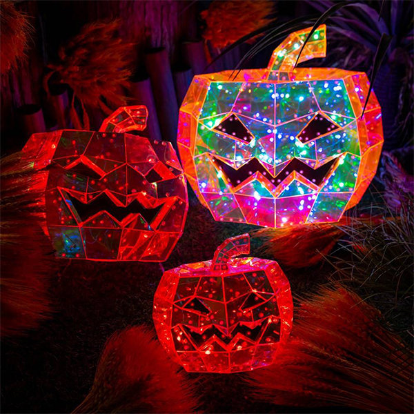 Colorful Glowing Pumpkin Light - 2 Sizes - Halloween Decor