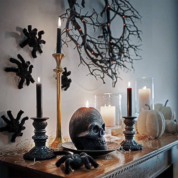 Skull Candle Holder - Halloween Ornament - Resin from Apollo Box