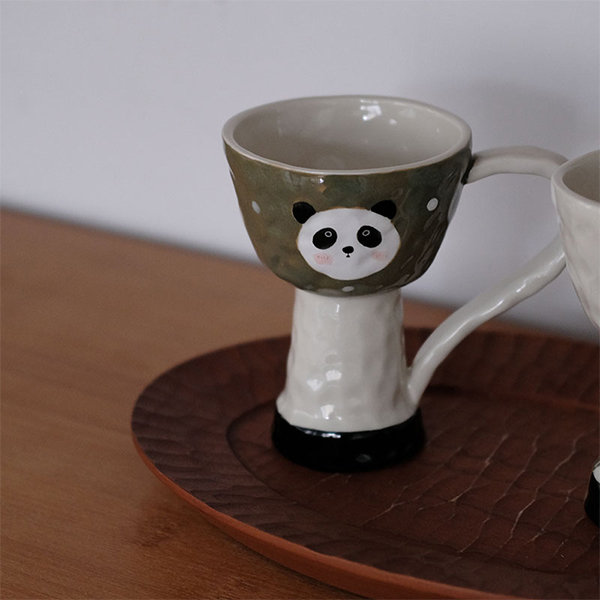 Ceramic Panda Mug With Glass Cover - Best for Gifting, Ceramic