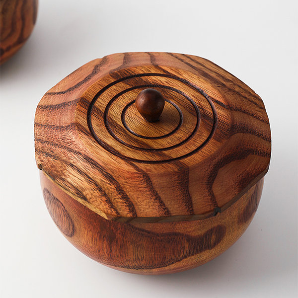 Flower Shaped Storage Box - Sapele Wood - Retro Style - ApolloBox