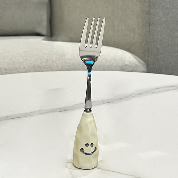 Adorable Smiley Face Tableware - Stainless Steel - Spoon - Fork