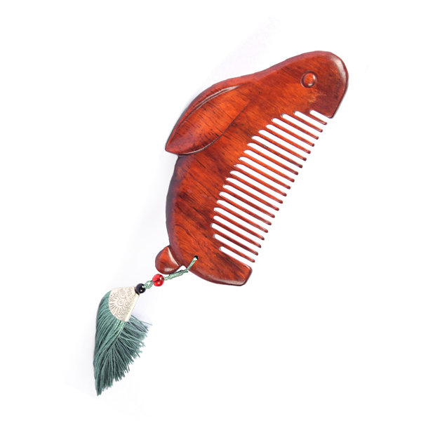 Delicate Rosewood Rabbit Hair Comb - Cute and Retro - Portable - ApolloBox