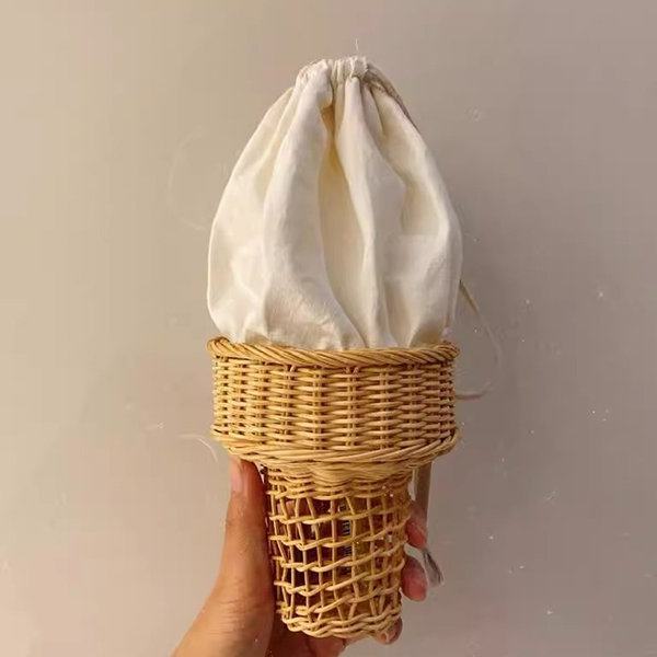 Ice Cream Straw Bag - Rattan - Summer - Cuteness - ApolloBox