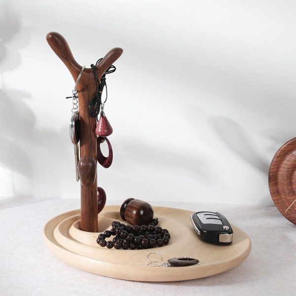 Headphone Stand - With Cable Organizer - Maple Wood - Black Walnut