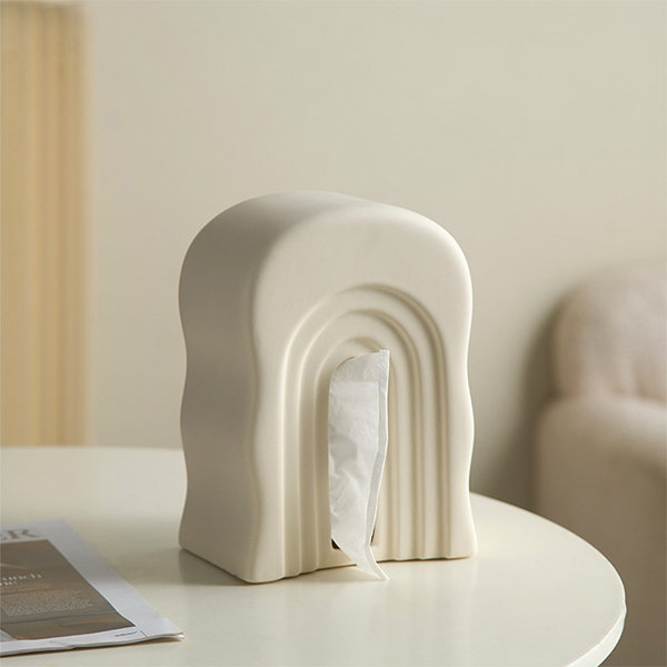 Star And Cloud Tissue Box - Ceramic - White - Colorful from Apollo Box