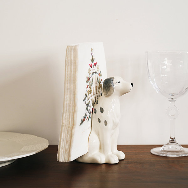 Hand-painted Dalmatian Napkin Holder - Ceramic - Where Function Meets Fun