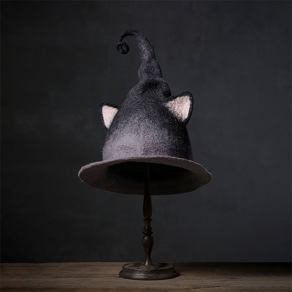 Extra Large Black Witch or Wizard Hat With Lovely Textured Pattern