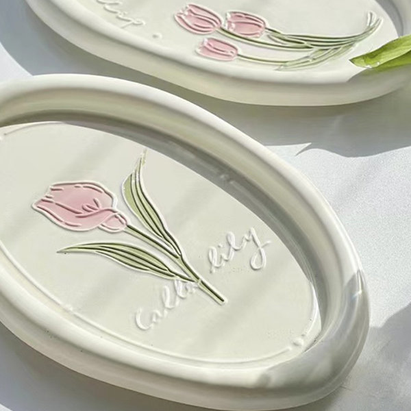 Floral Embossed Storage Tray - Ceramic - Organize Your Jewelry from Apollo  Box