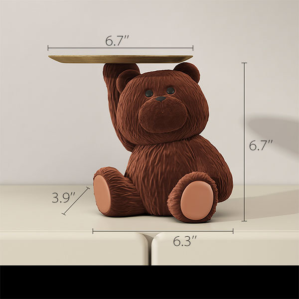 Teddy Bear Tray Decoration - Piggy Bank - Entryway Storage - Cartoon Style  - ApolloBox