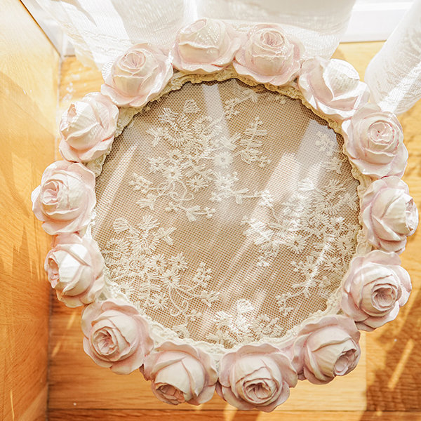 French Style Vintage Rose Tray - Resin - Romantic Allure