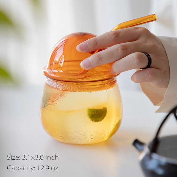 Cute Glass Tumbler With Straw - ApolloBox