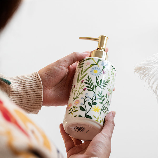 Flower Pattern Hand Soap Dispenser - Ceramic - Unveil Luxury with Floral  Grace - ApolloBox
