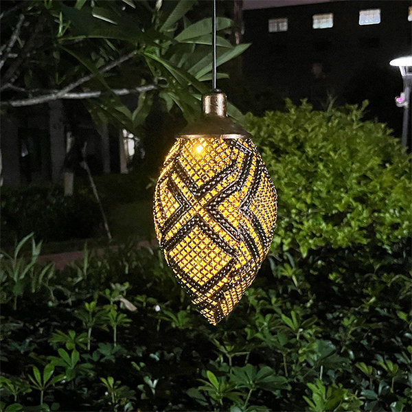 Solar Powered Water Drop Shaped Lamp - Iron - Outdoor Elegance